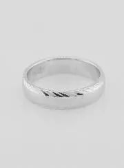 Ring Ehering aus 925er Silber mit Geschliffenem Motiv  - Größe 56