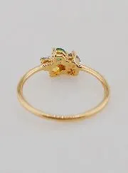 Vergoldeter Ring mit Labradorit und Zirkonia – Größe 54