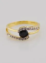 Vergoldeter Ring Saphir und Zirkonia – Größe 54