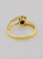 Vergoldeter Ring Saphir und Zirkonia – Größe 54