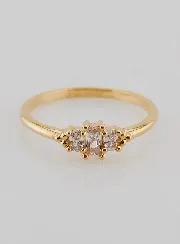 Vergoldeter Ring Dreifaltigkeit mit Zirkonia – Größe 54