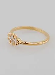 Vergoldeter Ring Dreifaltigkeit mit Zirkonia – Größe 54