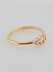 Vergoldeter Ring Dreifaltigkeit mit Zirkonia – Größe 54