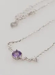 Halskette aus 925er Silber und Amethyst