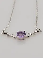 Halskette aus 925er Silber und Amethyst