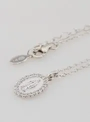 Halskette Wundertätige Medaille Silber und Weißem Emaille