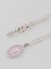 Halskette Wundertätige Medaille Silber und Rosa Emaille