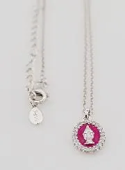 Halskette Wundertätige Medaille Silber und Pink Rosa Emaille