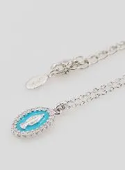 Halskette Wundertätige Medaille Silber und Hell Blaues Emaille