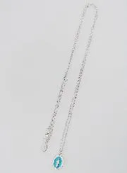 Halskette Wundertätige Medaille Silber und Hell Blaues Emaille