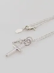 Religiöse Halskette mit Kreuz Anhängern – 925er Silber