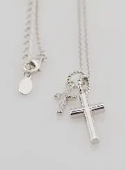 Religiöse Halskette mit Kreuz Anhängern – 925er Silber