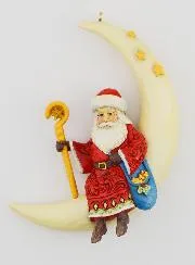 Weihnachtsmann auf Halbmond – Jim Shore