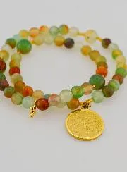 Rosenkranz Armband aus Achat Steinen mit Vaterunser