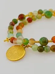 Rosenkranz Armband aus Achat Steinen mit Vaterunser