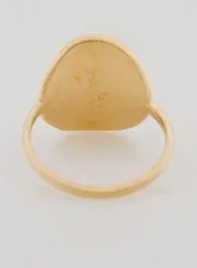 Ring mit Geschnitztem Kreuz Christi – Vergoldet – Größe 60