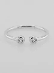 Offener Ring aus Silber und Zirkonia – Größe 58