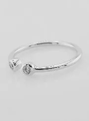 Offener Ring aus Silber und Zirkonia – Größe 58