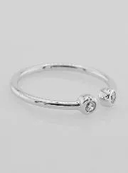 Offener Ring aus Silber und Zirkonia – Größe 58