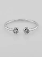 Offener Ring aus Silber und Zirkonia – Größe 60