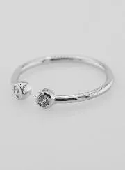 Offener Ring aus Silber und Zirkonia – Größe 60