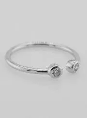 Offener Ring aus Silber und Zirkonia – Größe 60