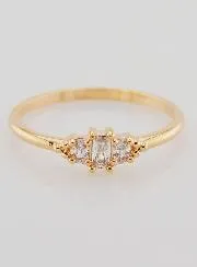 Vergoldeter Ring Dreifaltigkeit mit Zirkonia – Größe 58