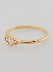 Vergoldeter Ring Dreifaltigkeit mit Zirkonia – Größe 58