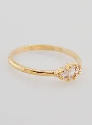 Vergoldeter Ring Dreifaltigkeit mit Zirkonia – Größe 58