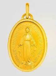 Wunderbare Medaille Vergoldet mit 24K Feingold - 19mm