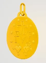 Wunderbare Medaille Vergoldet mit 24K Feingold - 19mm