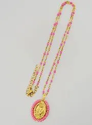Religiöse Halskette mit Perlen und Wundertätige Medaille - Rosa