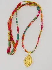 Wundertätige Medaille mit Perlen - Liberty Band mit Blumen