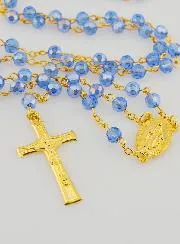 Rosenkranz Wundertätige Medaille aus Facettierten Perlen – Blau