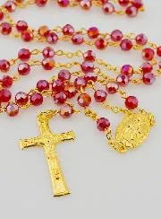 Rosenkranz Wundertätige Medaille aus Facettierten Perlen – Rot