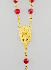Rosenkranz Wundertätige Medaille aus Facettierten Perlen – Rot