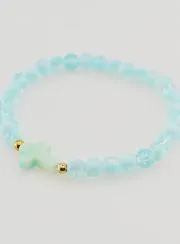 Religiöses Armband mit Kreuz und Blauen Glasperlen