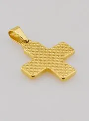 Goldfarbener Anhänger Kreuz Chi Rho Zeichen – Pax, Alpha und Omega