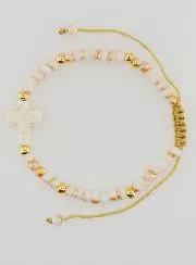 Religiöses Armband aus Glasperlen mit Kreuz