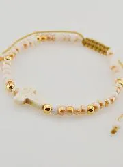 Religiöses Armband aus Glasperlen mit Kreuz