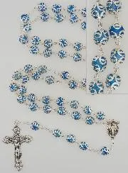 Rosenkranz Wundertätige Madonna und Barockes Kreuz - Blau