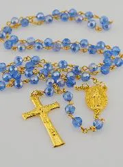 Rosenkranz Kristall Blau und Wunderbare Medaille