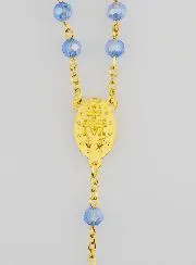 Rosenkranz Kristall Blau und Wunderbare Medaille