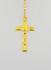 Rosenkranz Kristall Rosa und Wundertätige Medaille