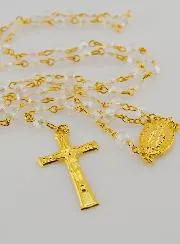 Rosenkranz Kristall Weiß und Wunderbare Medaille