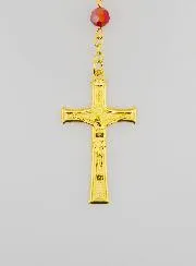 Rosenkranz Kristall Rot und Wundertätige Medaille