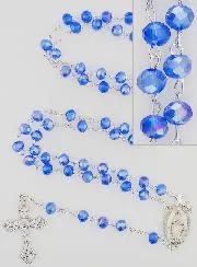 Rosenkranz Kristall Blau und Wunderbare Medaille