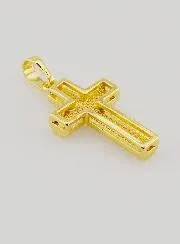 Anhänger Kreuz aus Perlmutt und Goldfarbenem Messing
