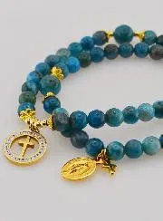 Rosenkranz Wunderbare Medaille mit Apatit Steinen