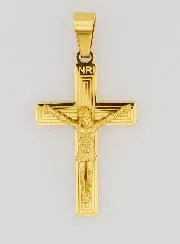 Anhänger Kreuz aus Gold Messing 28mm